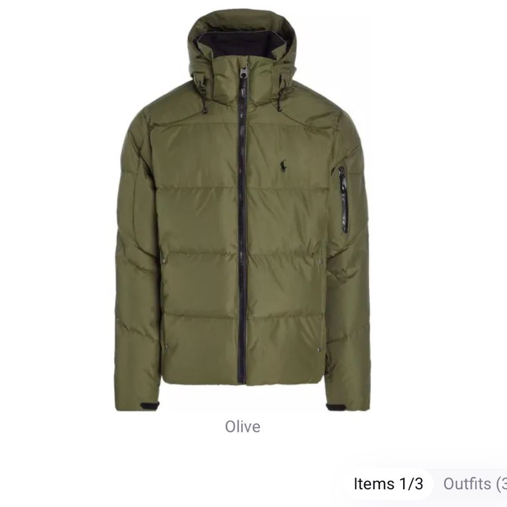 Ralph Lauren Down Men's Olive Puffer Jacket | Size: M| Excellent Pre-owned